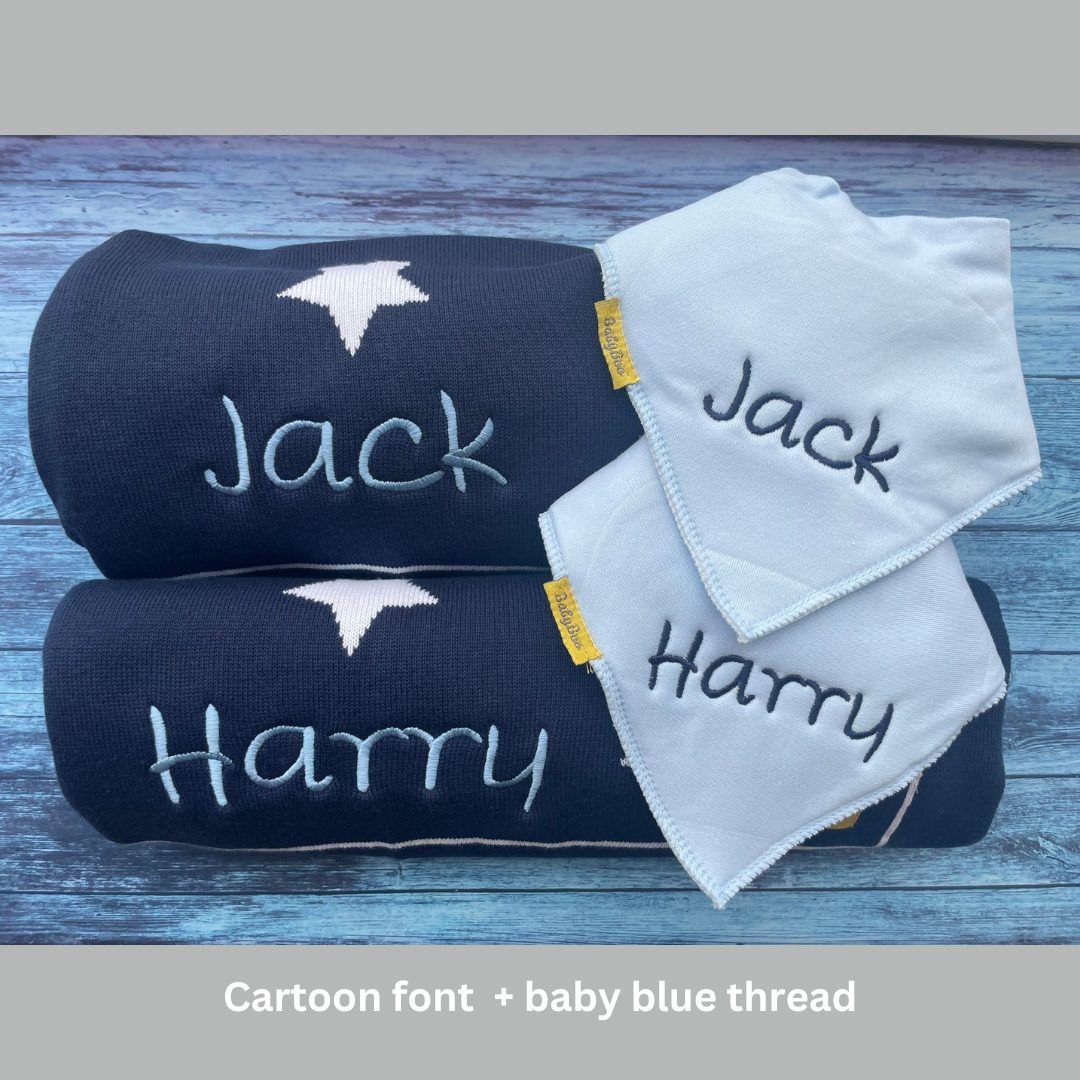 Organic cotton navy stars BlankieBoo