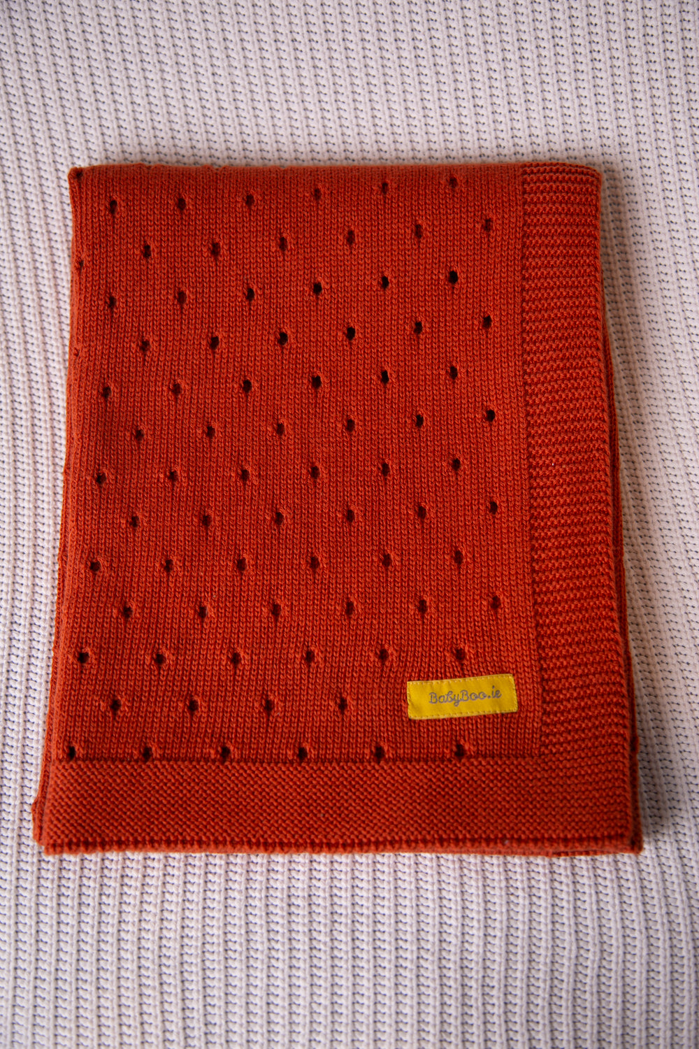 Organic cotton rust cellular BlankieBoo