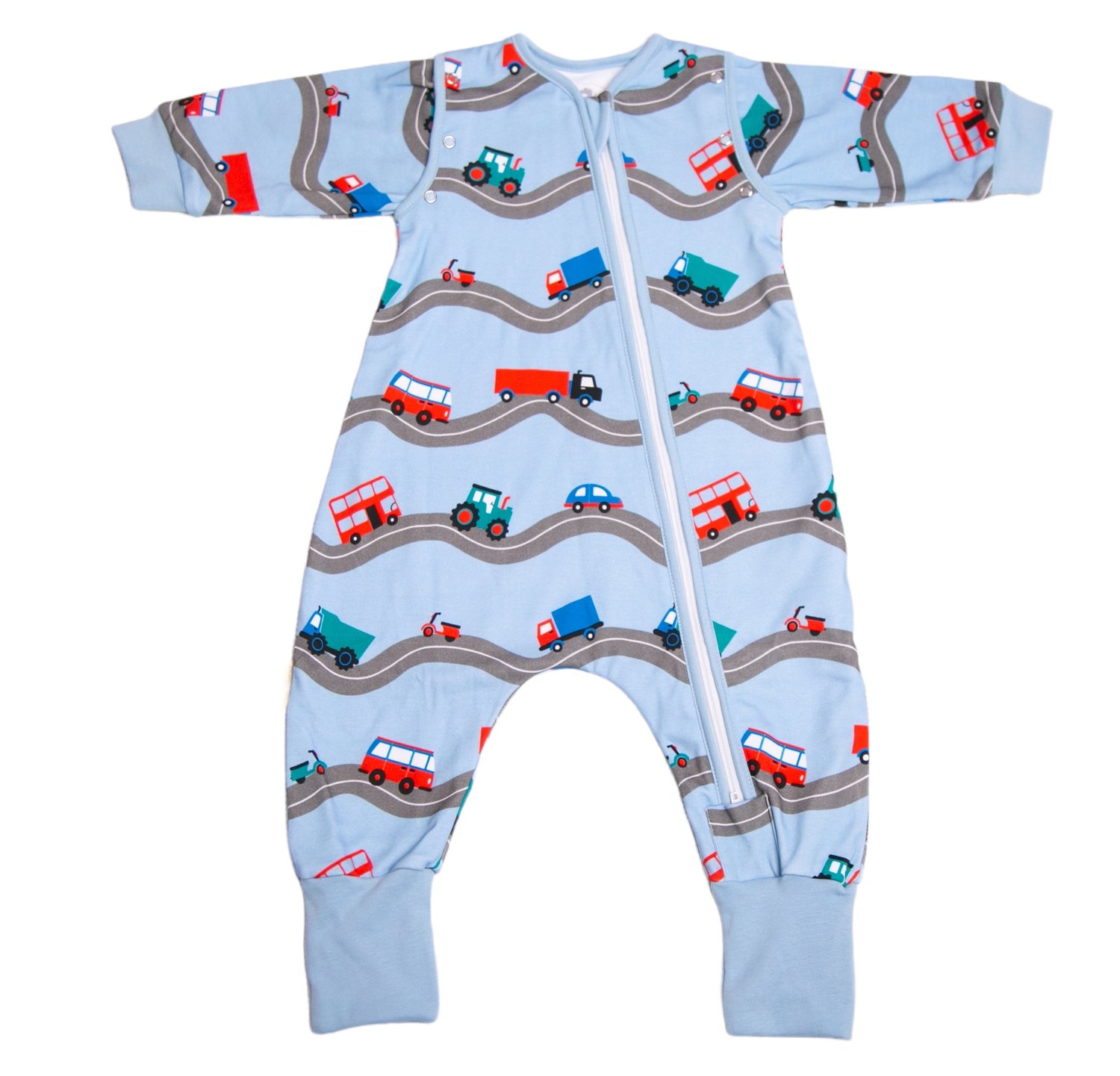 On the road organic cotton SnuggleBoo sleepsuit (1 tog)