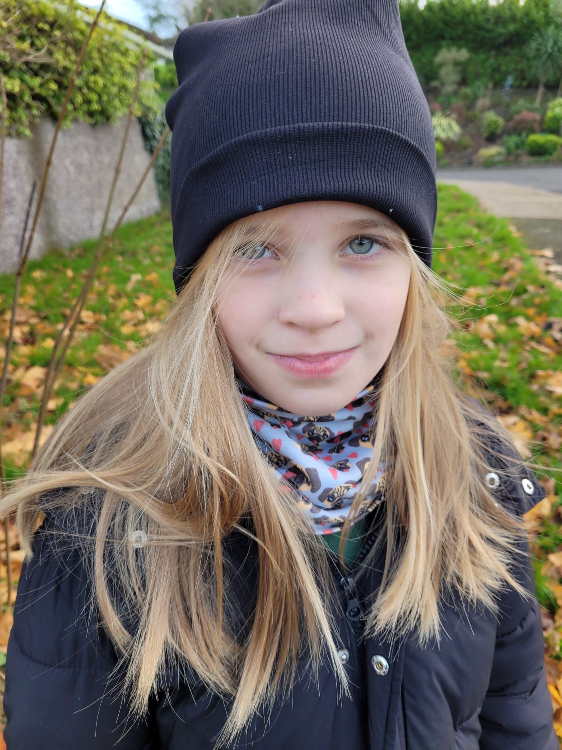 Just black ribbed organic cotton BooBeanie hat