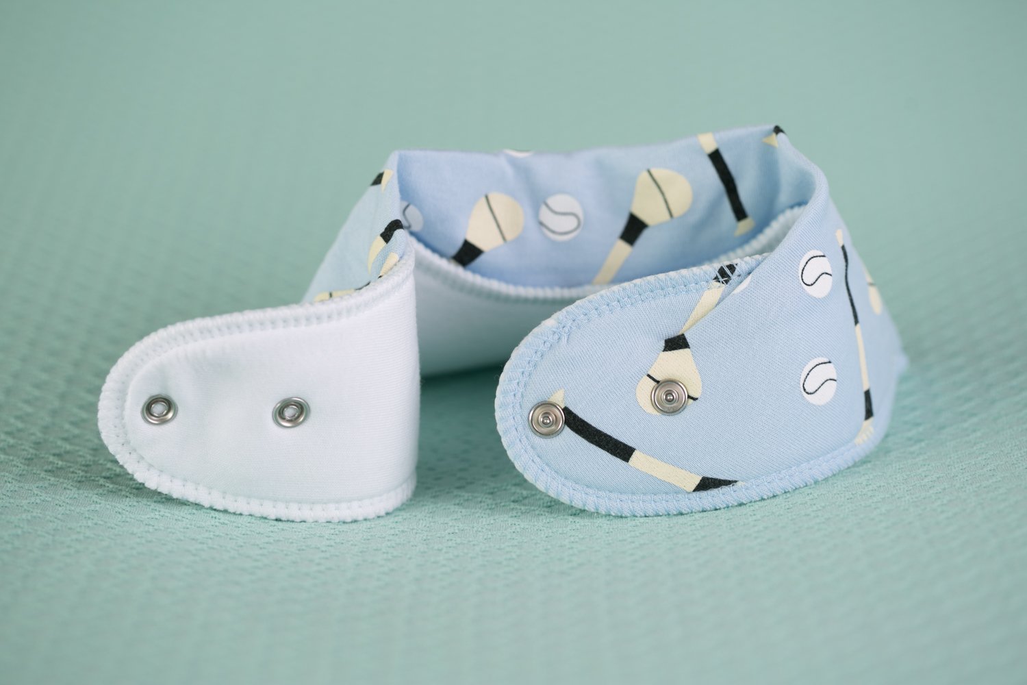 Baby blue GAA mad organic cotton DribbleBoo bandana bib