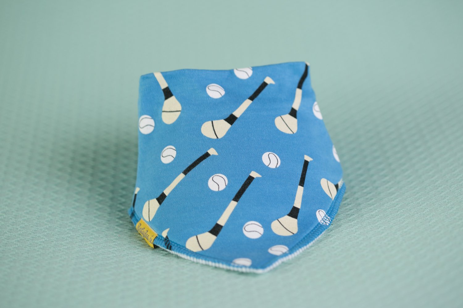 Blue GAA mad organic cotton DribbleBoo bandana bib