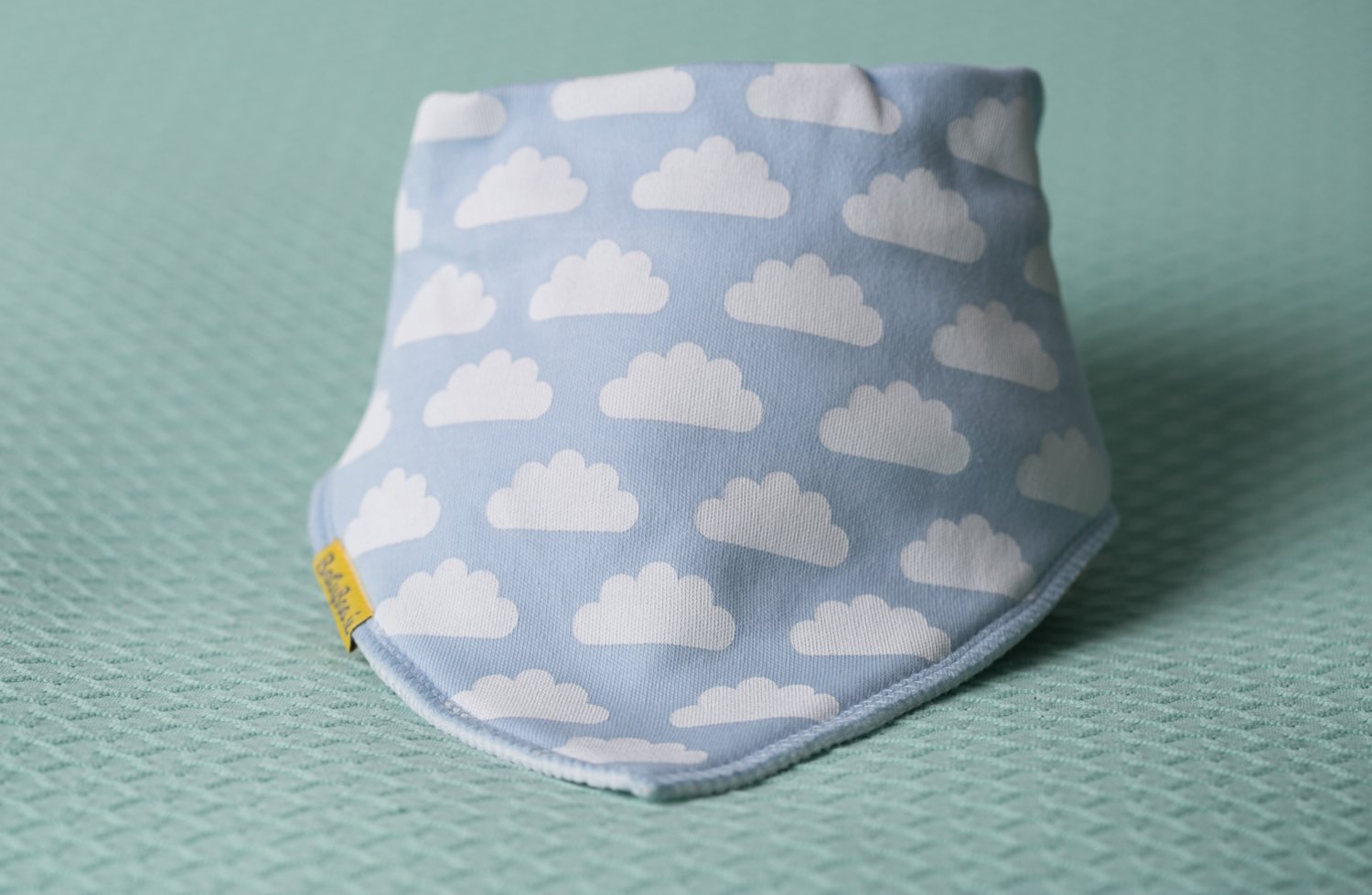 Up in the blue clouds organic cotton DribbleBoo bandana bib