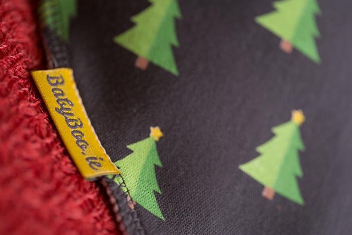 Grey Christmas trees organic cotton bandana bib
