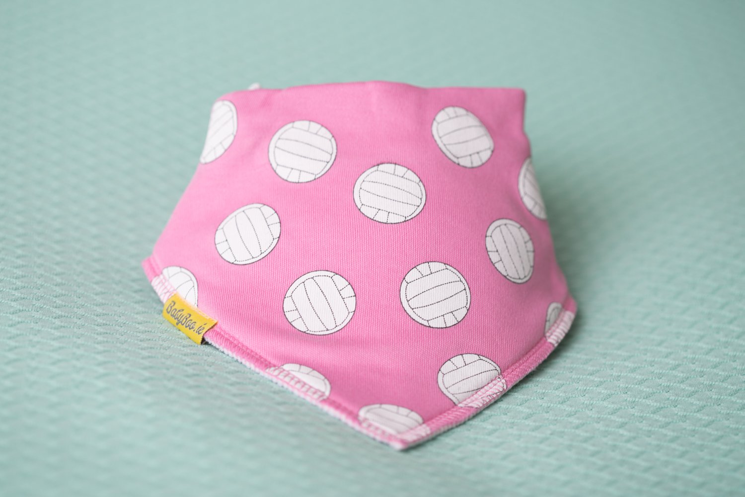 Pink football fan organic cotton DribbleBoo bandana bib