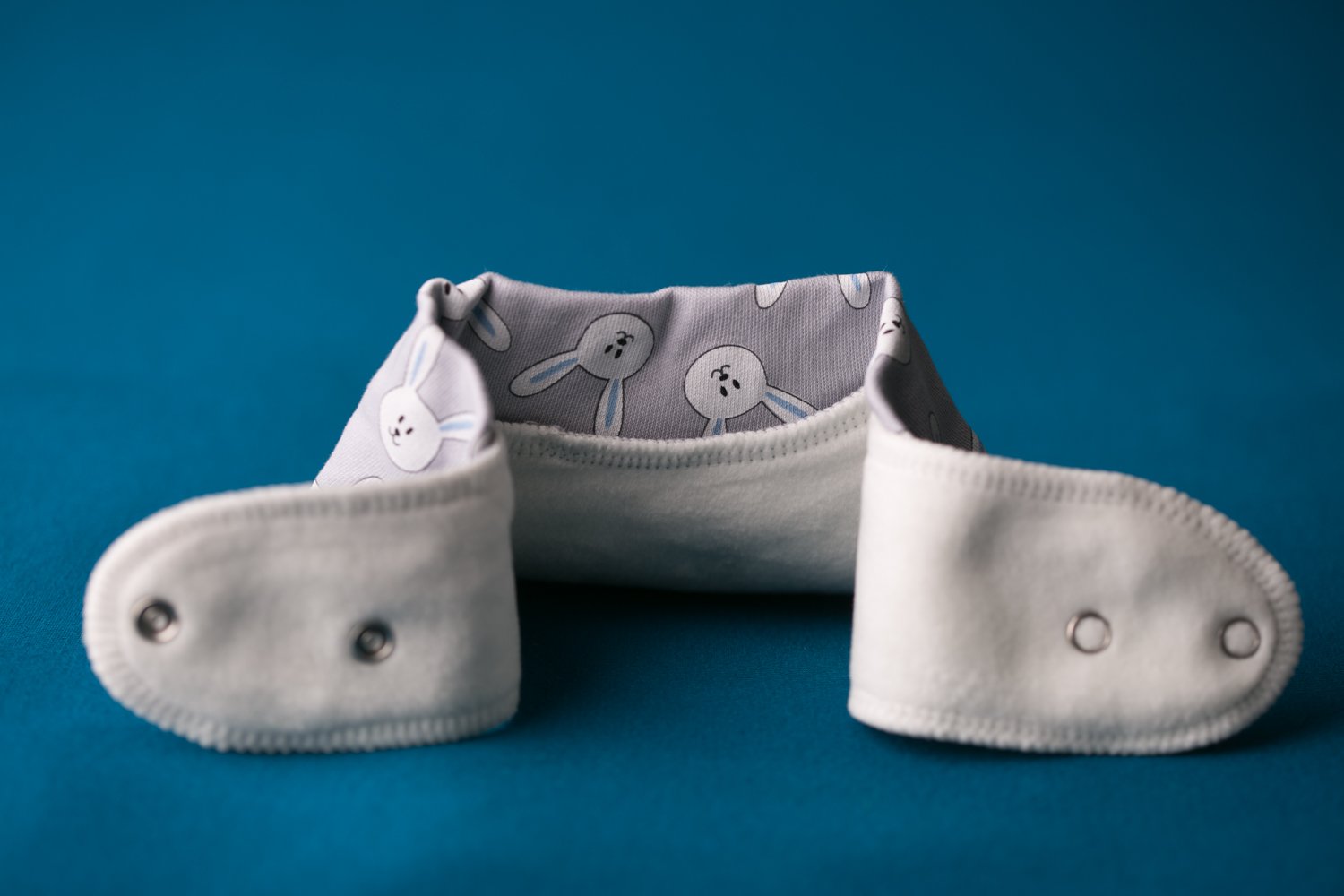 Grey bunnies organic cotton DribbleBoo bandana bib