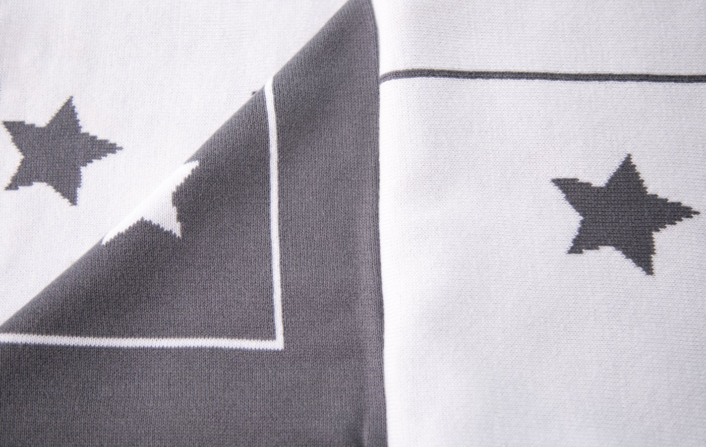 Organic cotton grey stars BlankieBoo