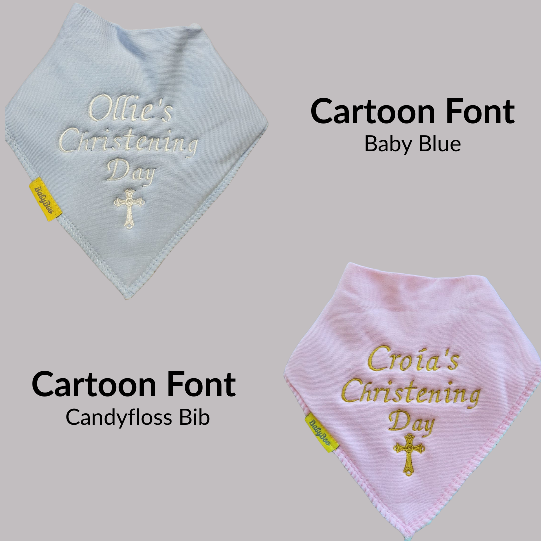 Name Christening Day organic cotton Christening bib