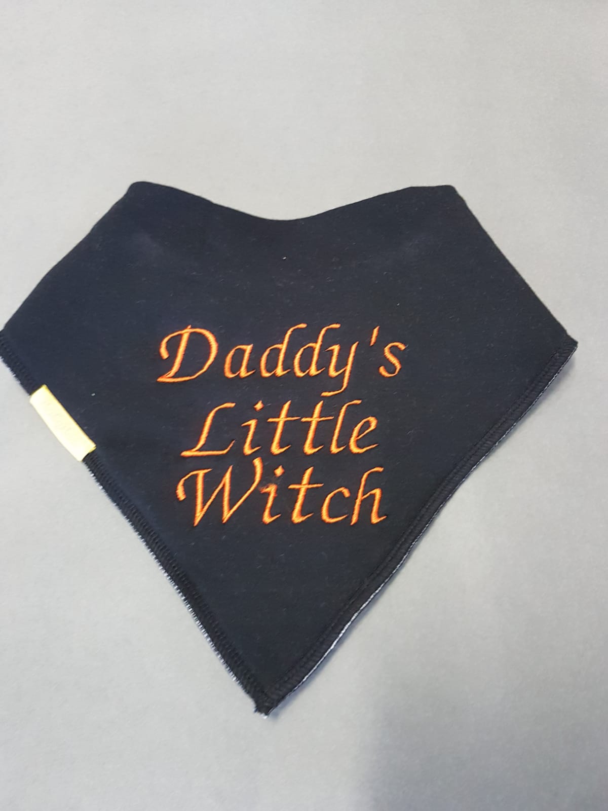 Daddy's witch organic cotton bandana bib