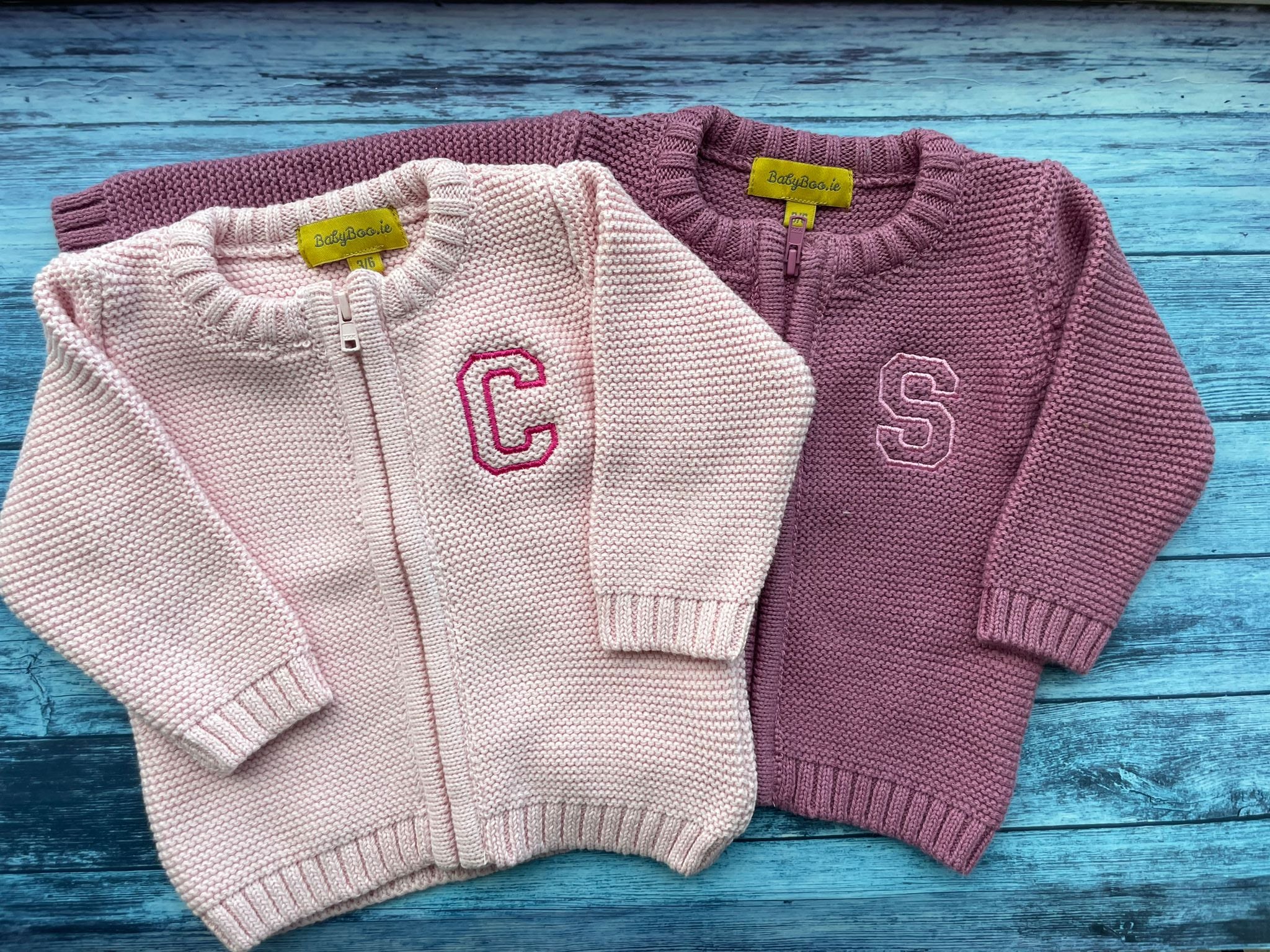 Rose organic cotton zipped cardigan