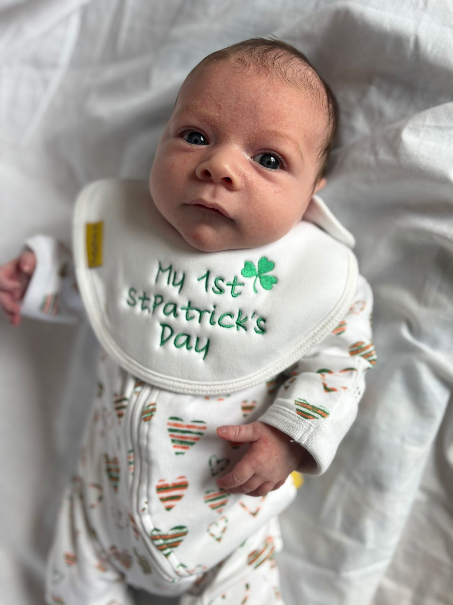 My 1st St Patrick's Day organic cotton LittleBoo newborn bib