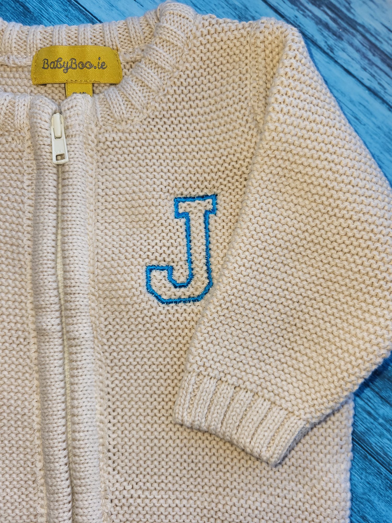 Lemon organic cotton zipped cardigan