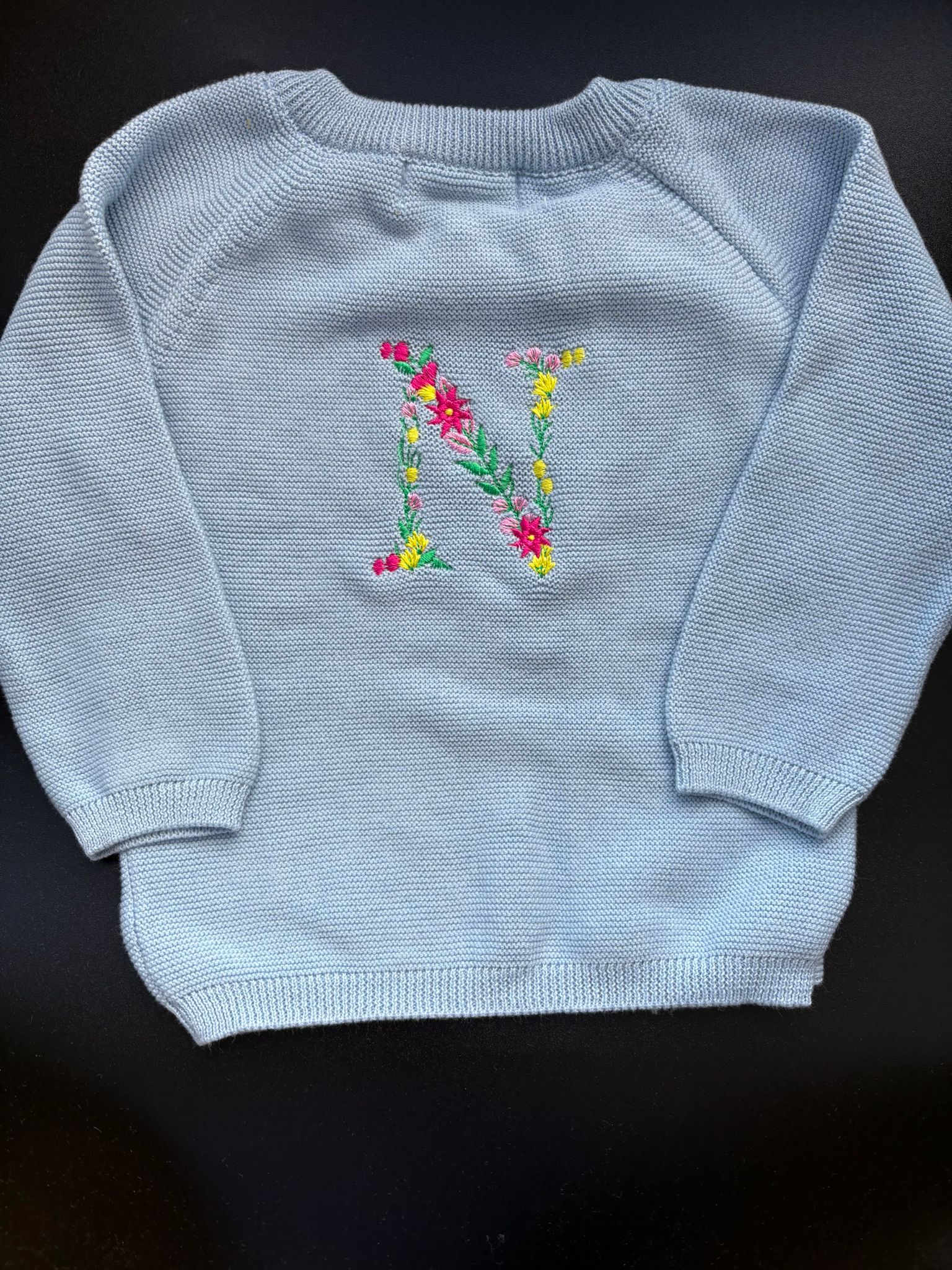 Floral Letter (back) Organic Cotton Kimono Cardigan