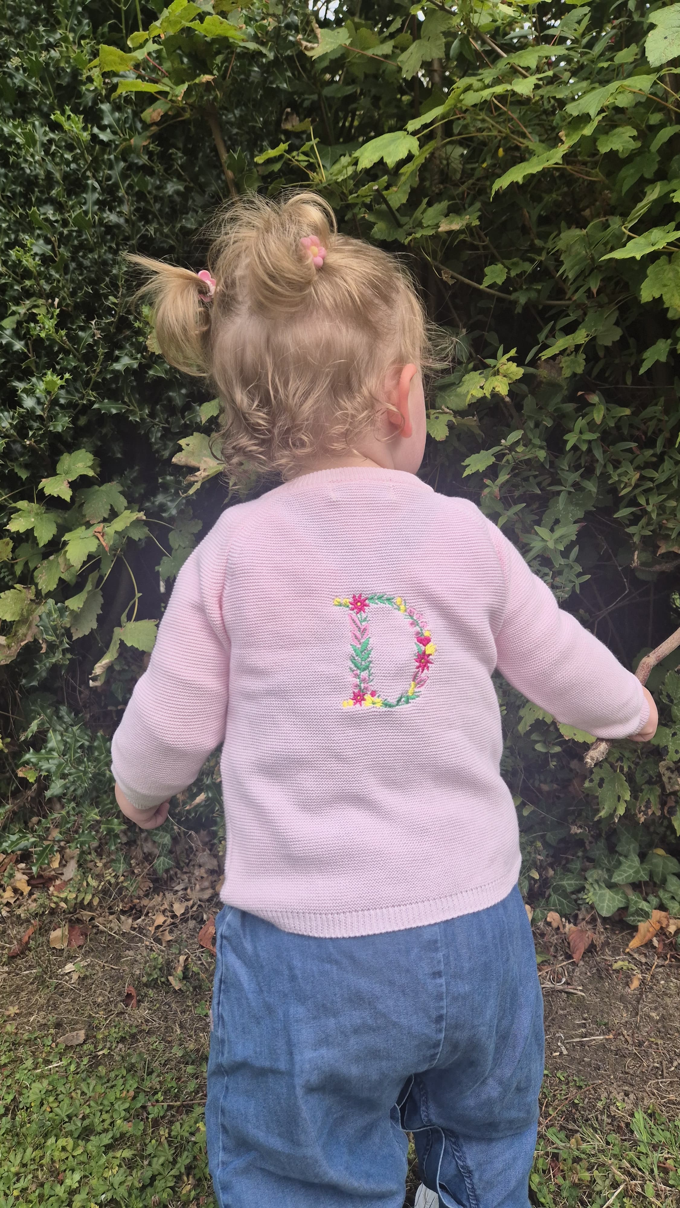 Floral Letter (back) Organic Cotton Kimono Cardigan