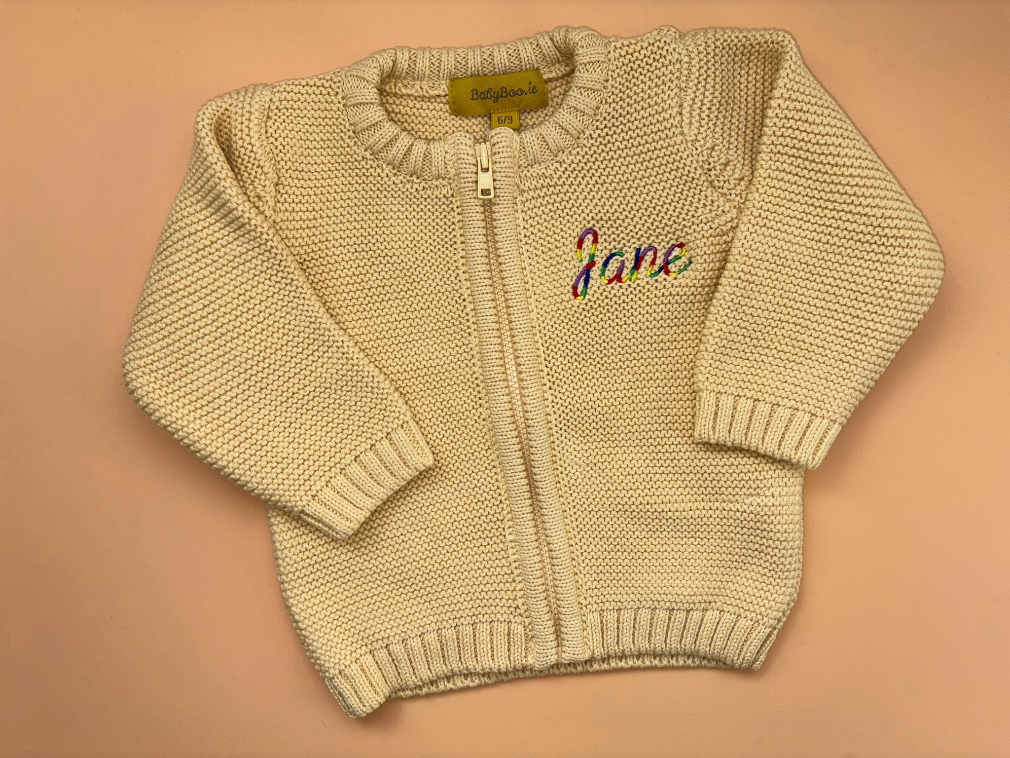 Lemon organic cotton zipped cardigan