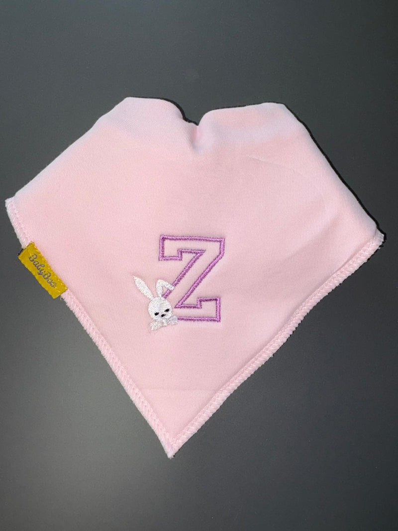 Letterman with bunny Organic Cotton DribbleBoo Bib