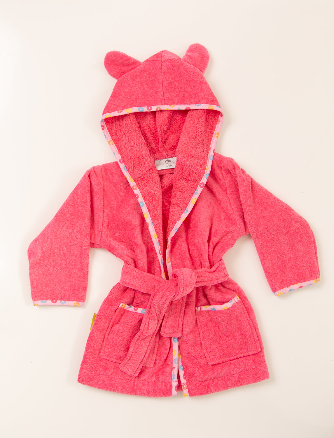 Hot pink donuts organic cotton CozyBoo robe