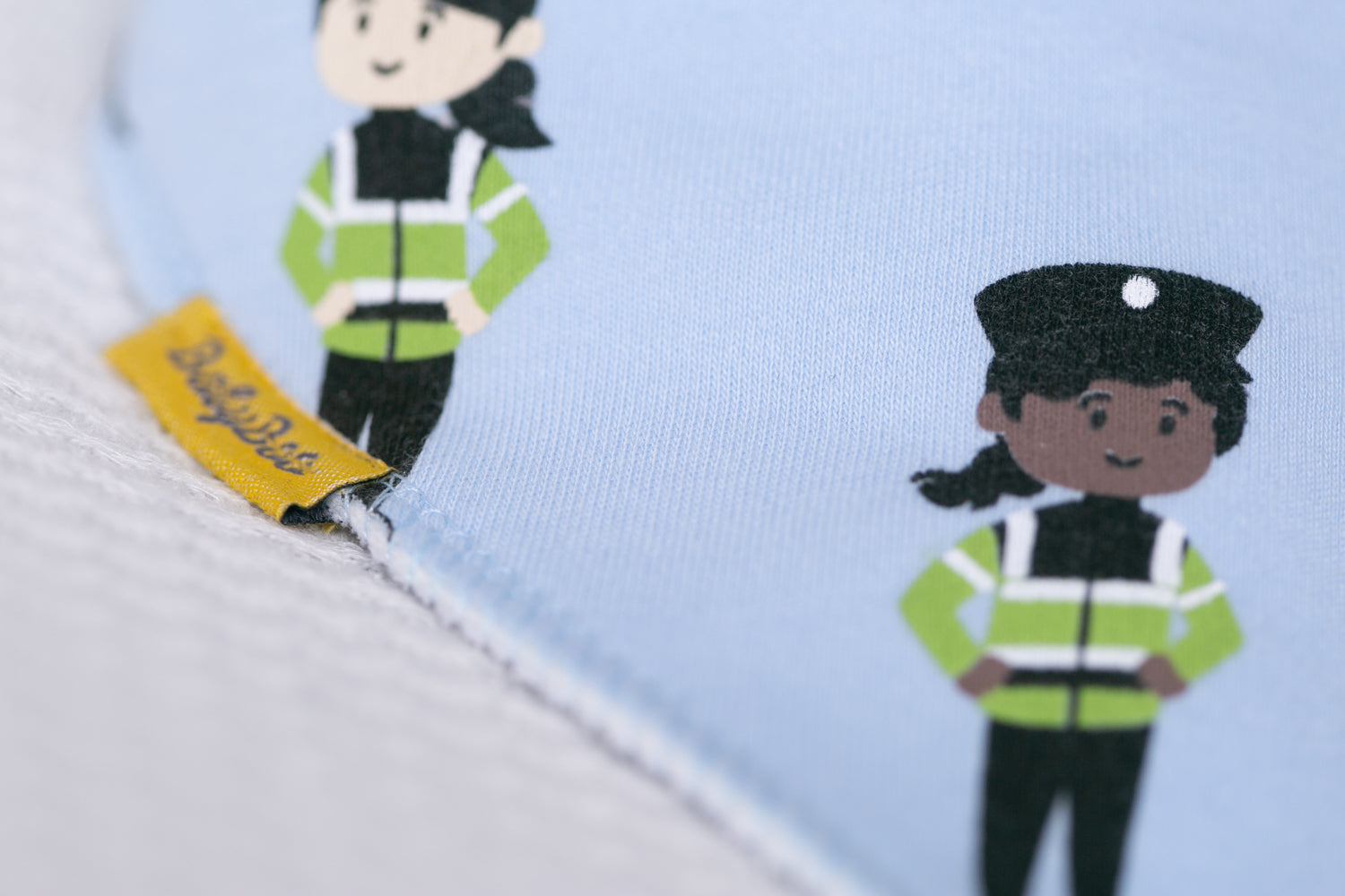 Baby blue future Garda organic cotton DribbleBoo bandana bib