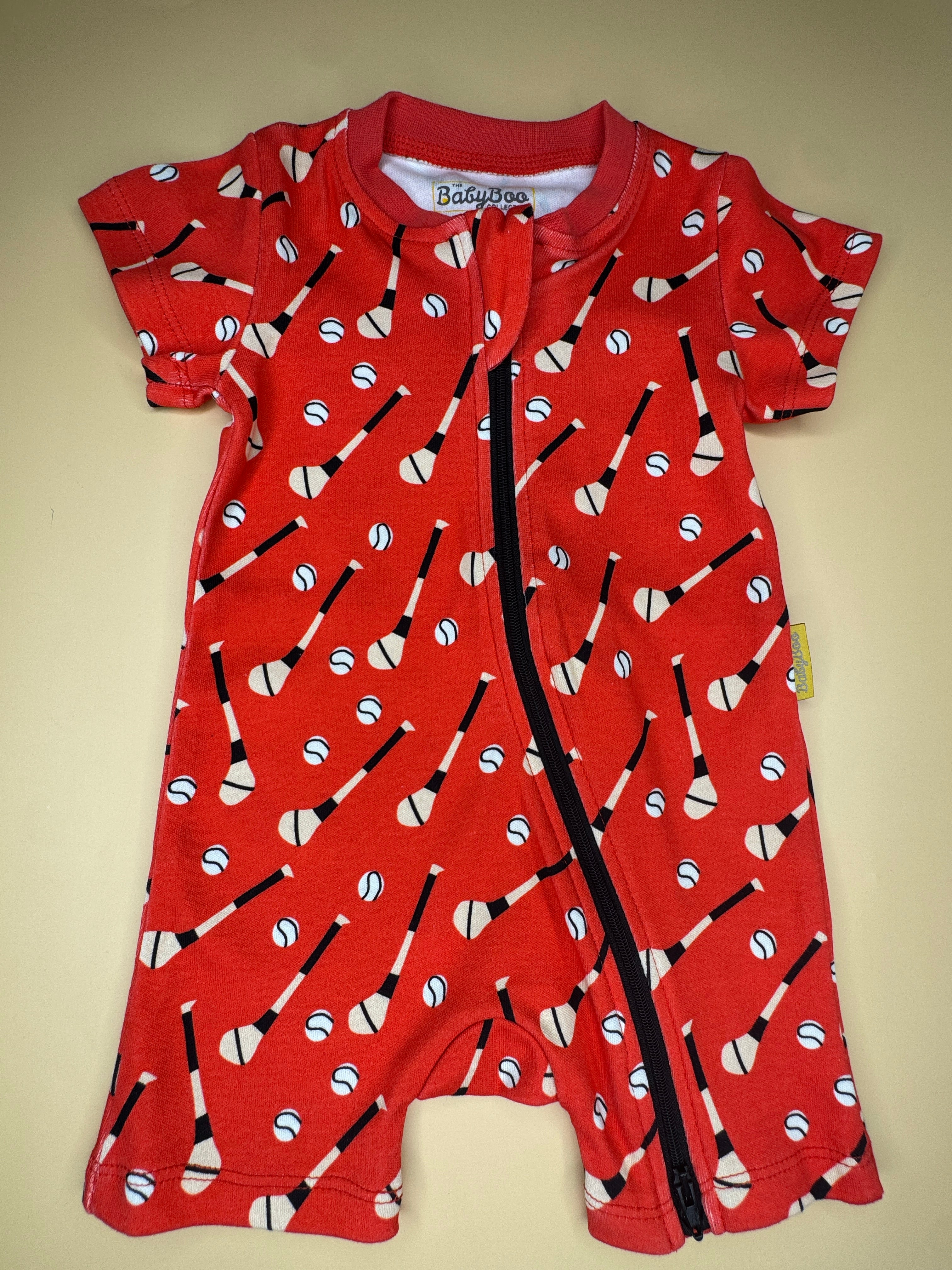 Red GAA organic cotton ShortieBoo suit