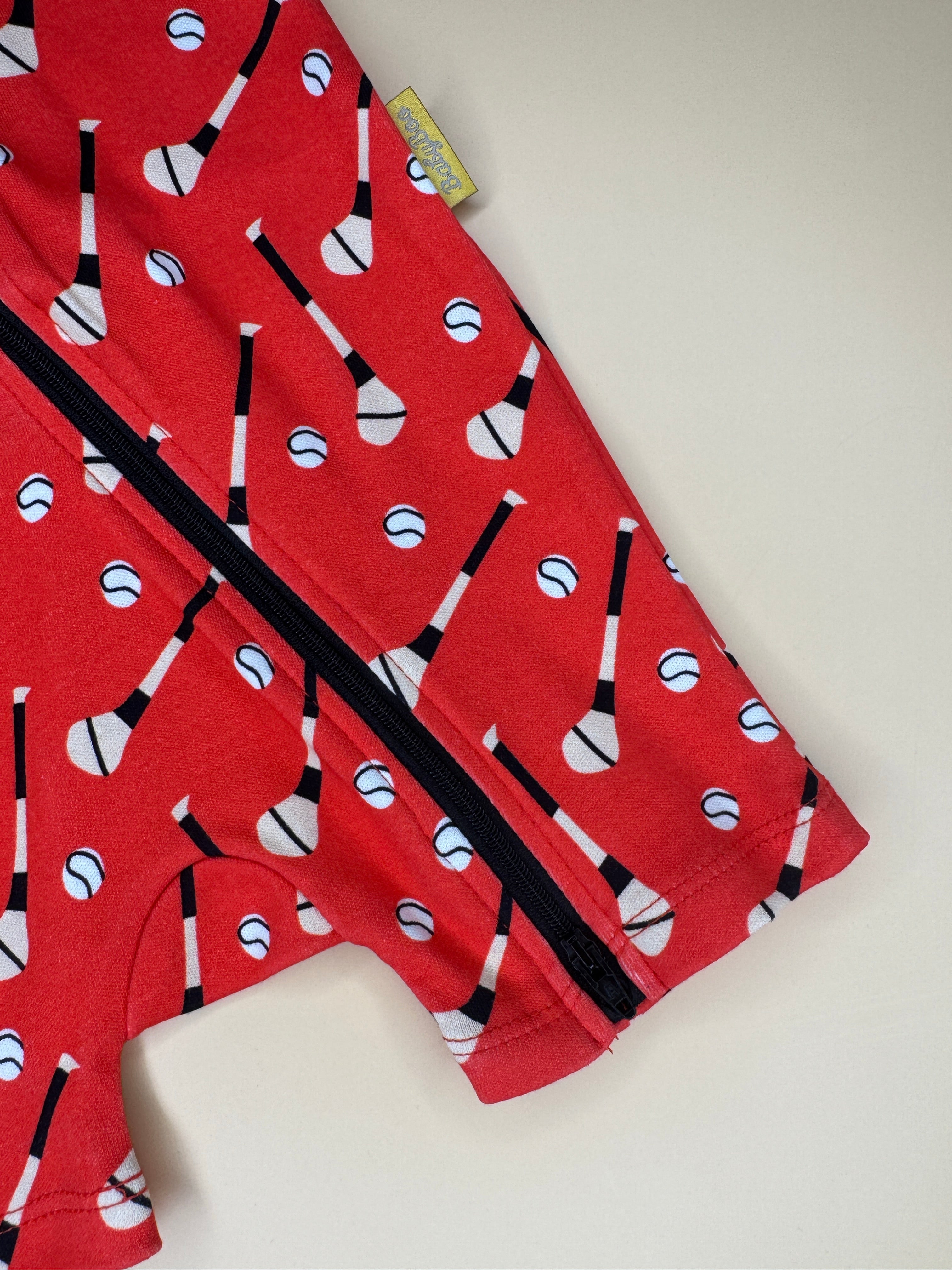 Red GAA organic cotton ShortieBoo suit