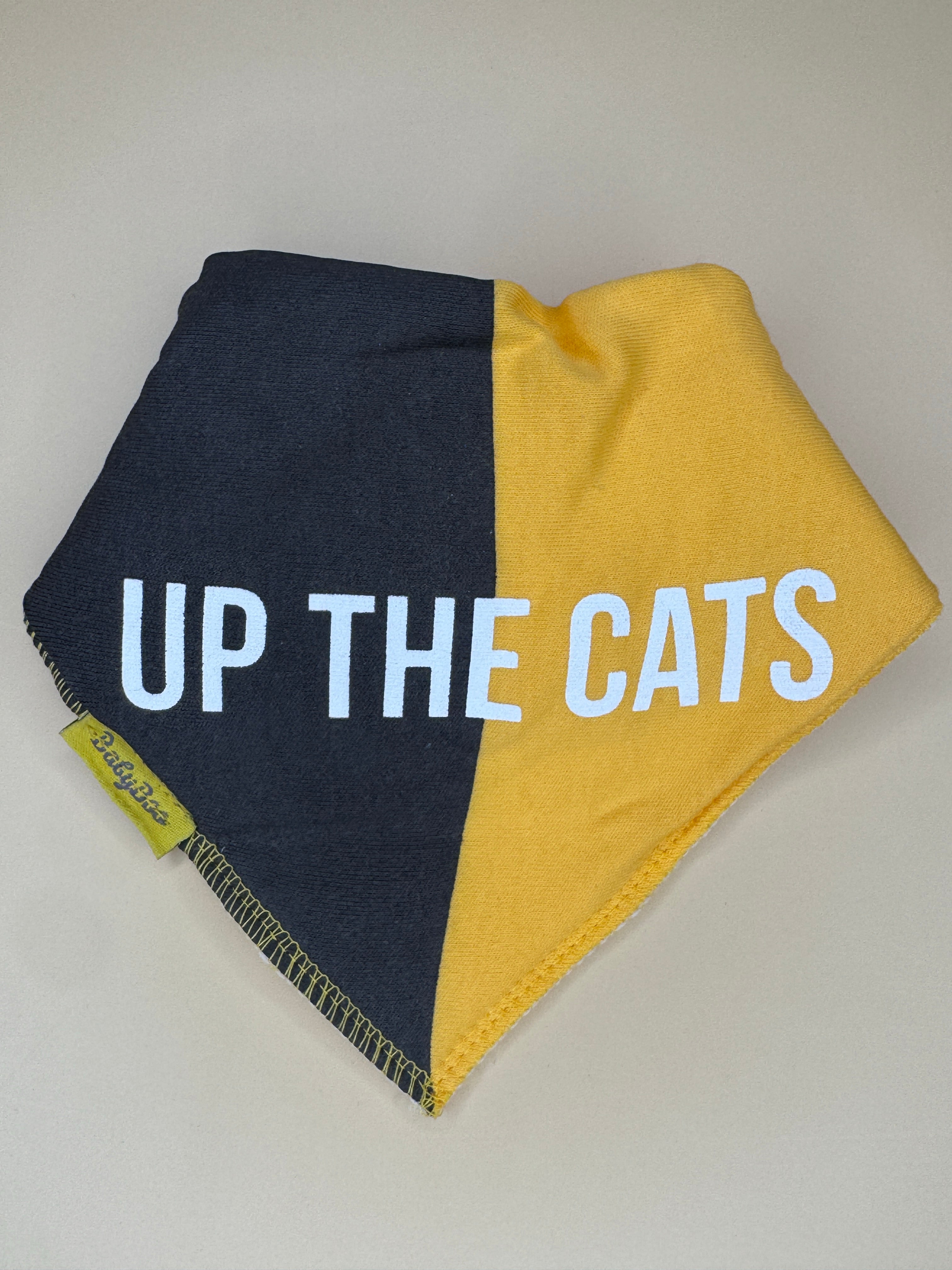 Imperfect -  Up The Cats organic cotton DribbleBoo bandana bib