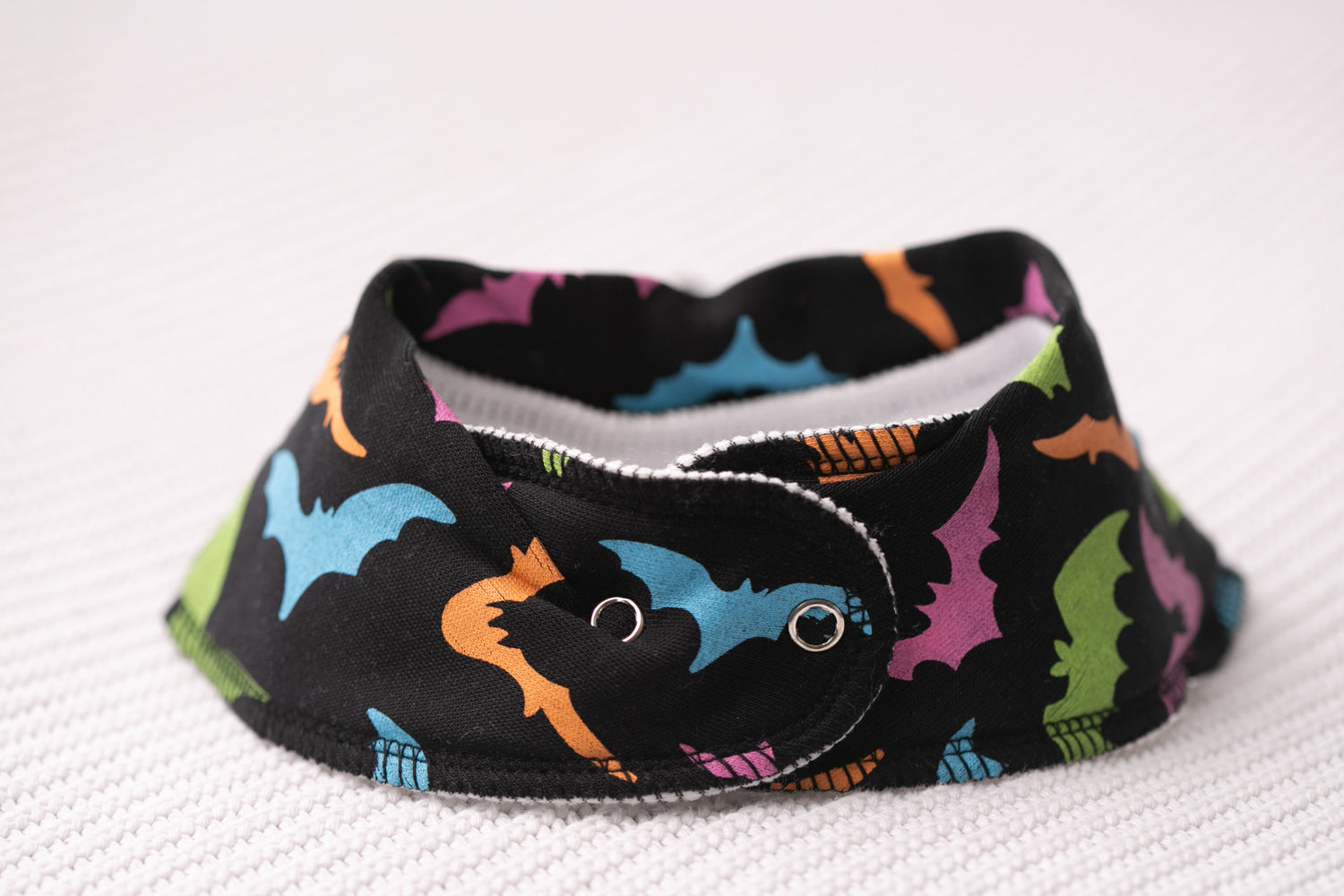 Rainbow bats organic cotton DribbleBoo bandana bib