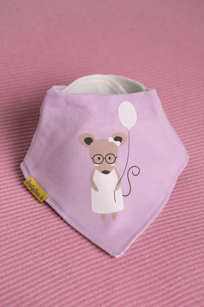 Millie the mouse organic cotton DribbleBoo bandana bib