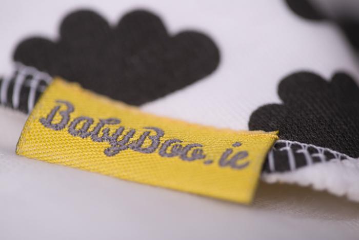 Monochrome up in the clouds organic cotton DribbleBoo bandana bib
