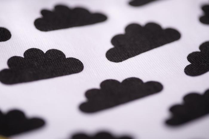 Monochrome up in the clouds organic cotton DribbleBoo bandana bib