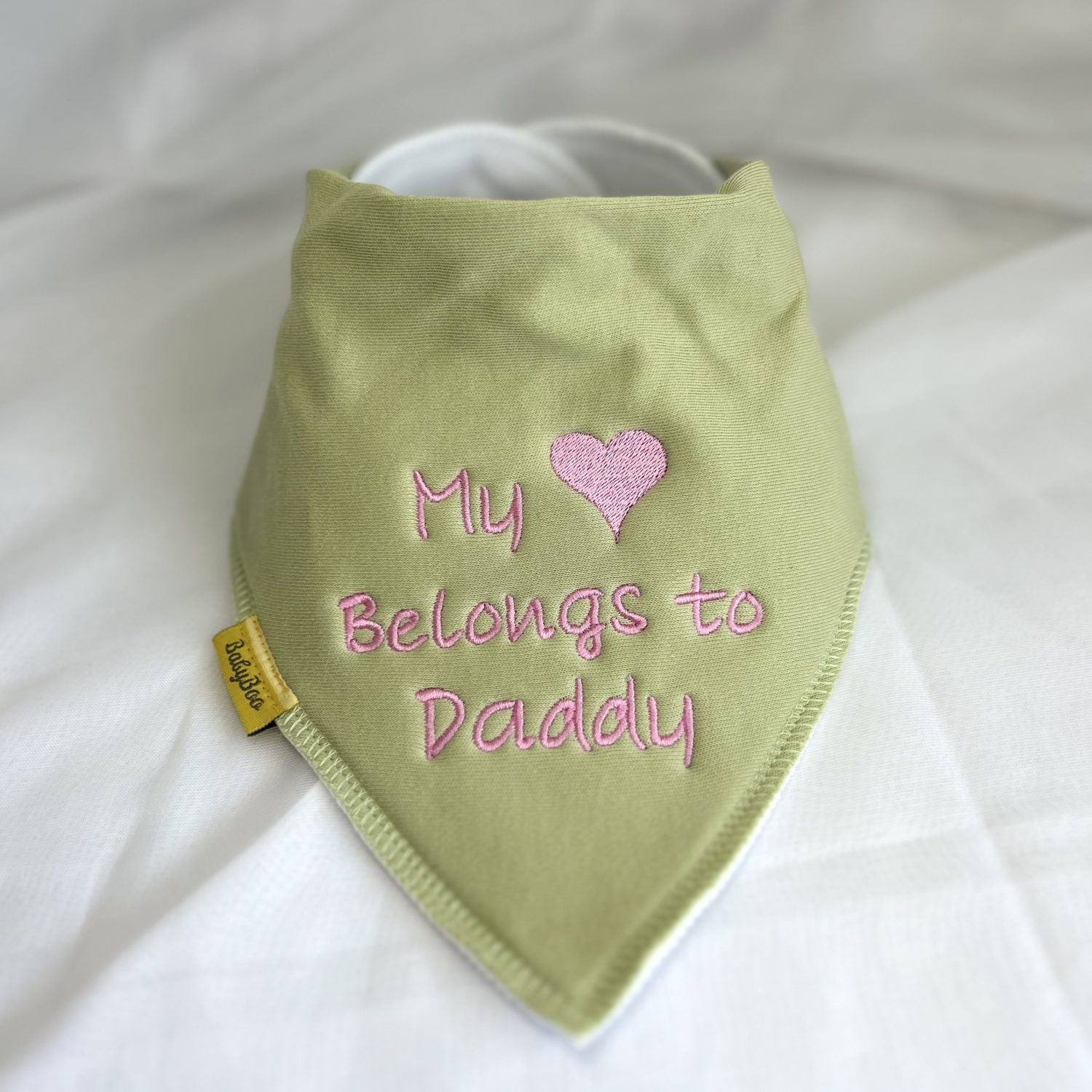 Heart belongs to... organic cotton bandana bib