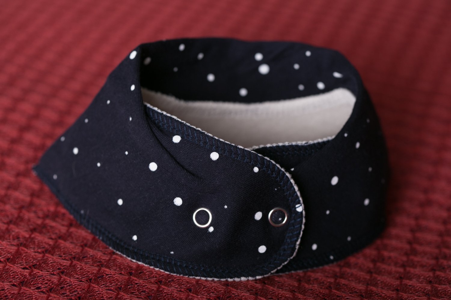 Navy Oliver Owl organic cotton DribbleBoo bandana bib