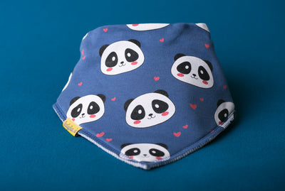 Panda love organic cotton DribbleBoo bandana bib