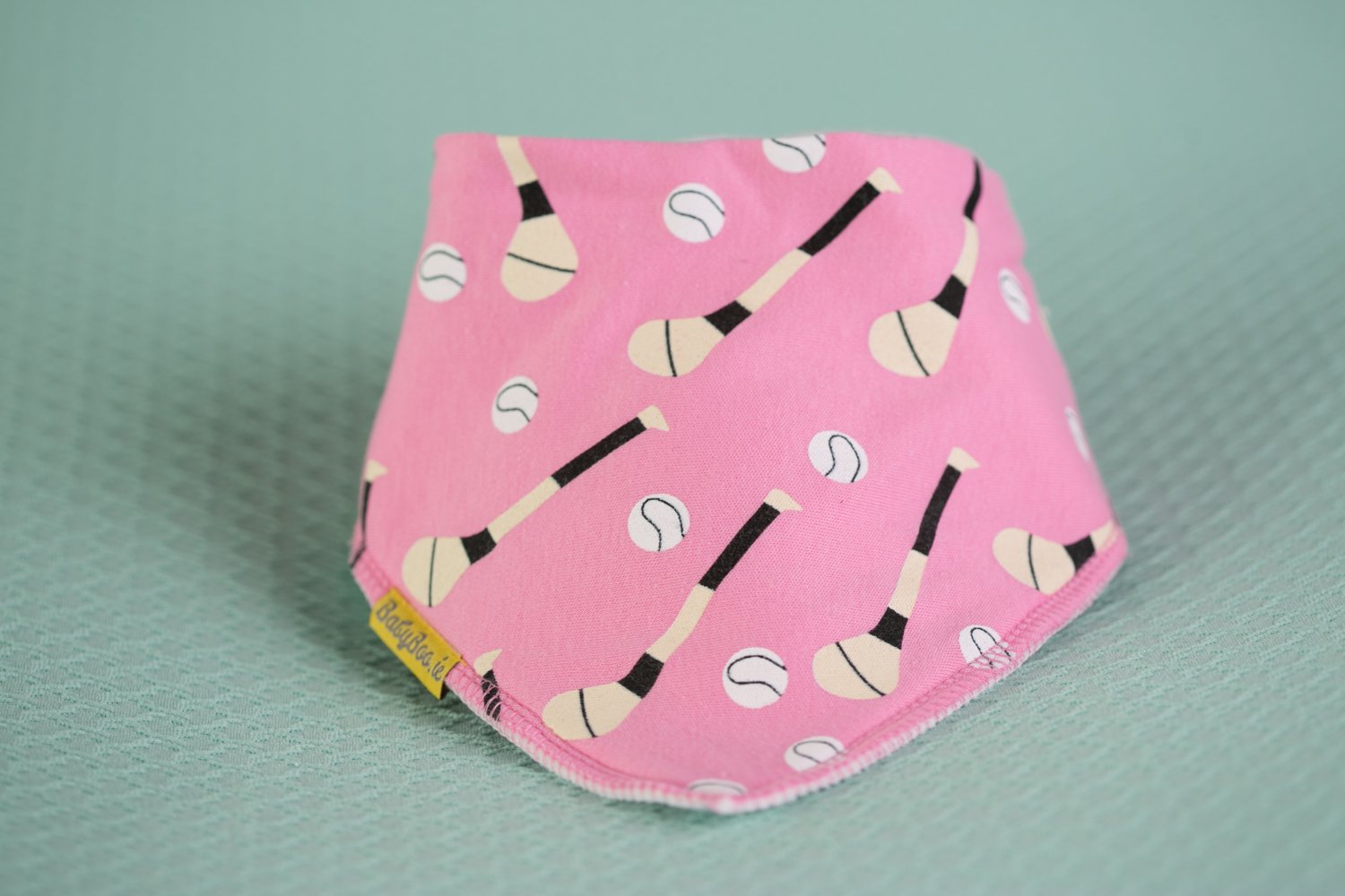 Pink GAA mad organic cotton DribbleBoo bandana bib