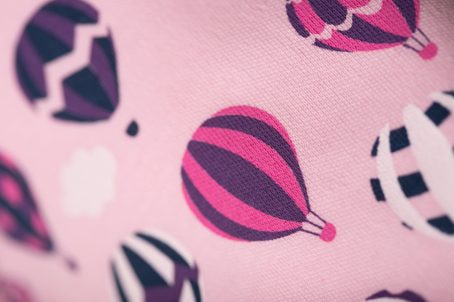 Float away pink hot air balloons organic cotton DribbleBoo bandana bib