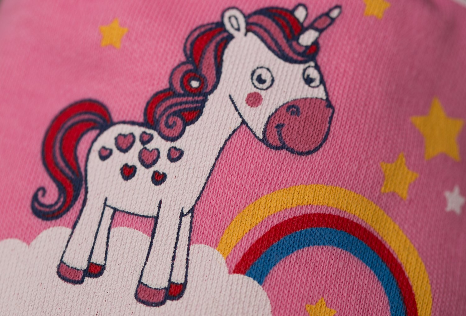 Pink unicorns & rainbows organic cotton DribbleBoo bandana bib