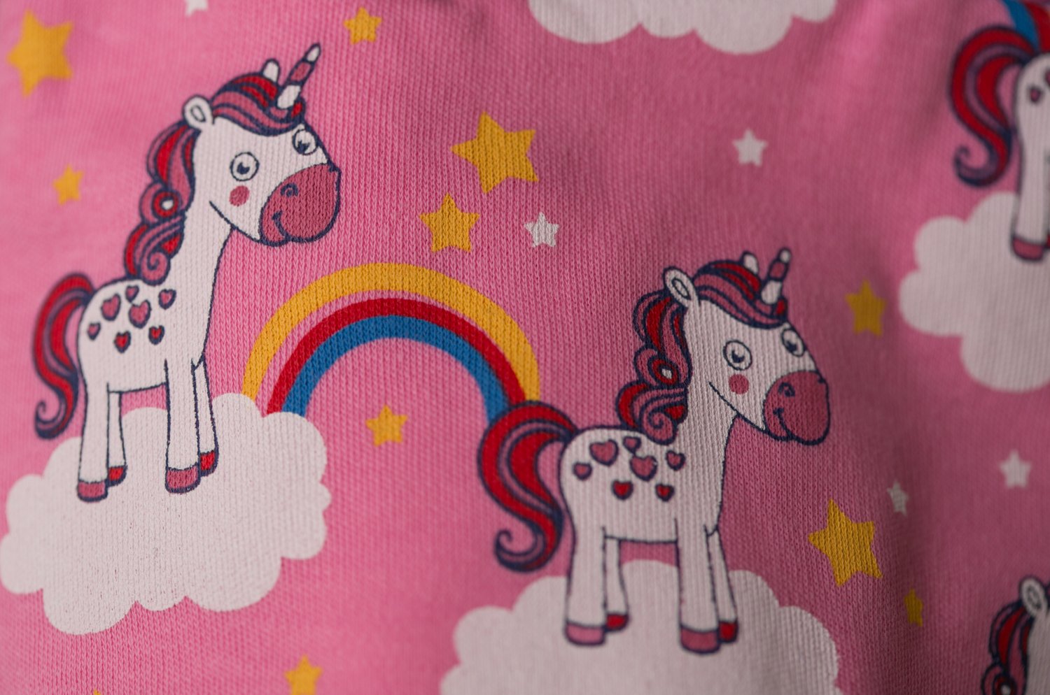 Pink unicorns & rainbows organic cotton DribbleBoo bandana bib