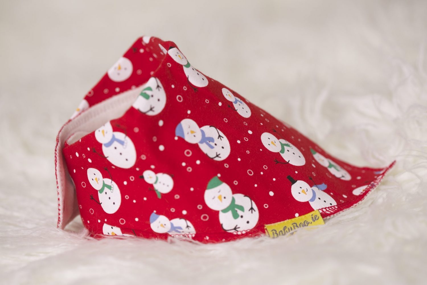 Red Snowmen everywhere organic cotton DribbleBoobandana bib