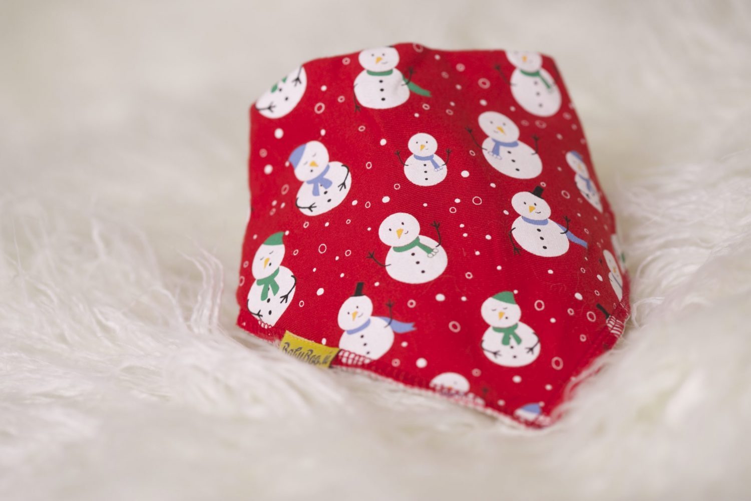 Red Snowmen everywhere organic cotton DribbleBoobandana bib
