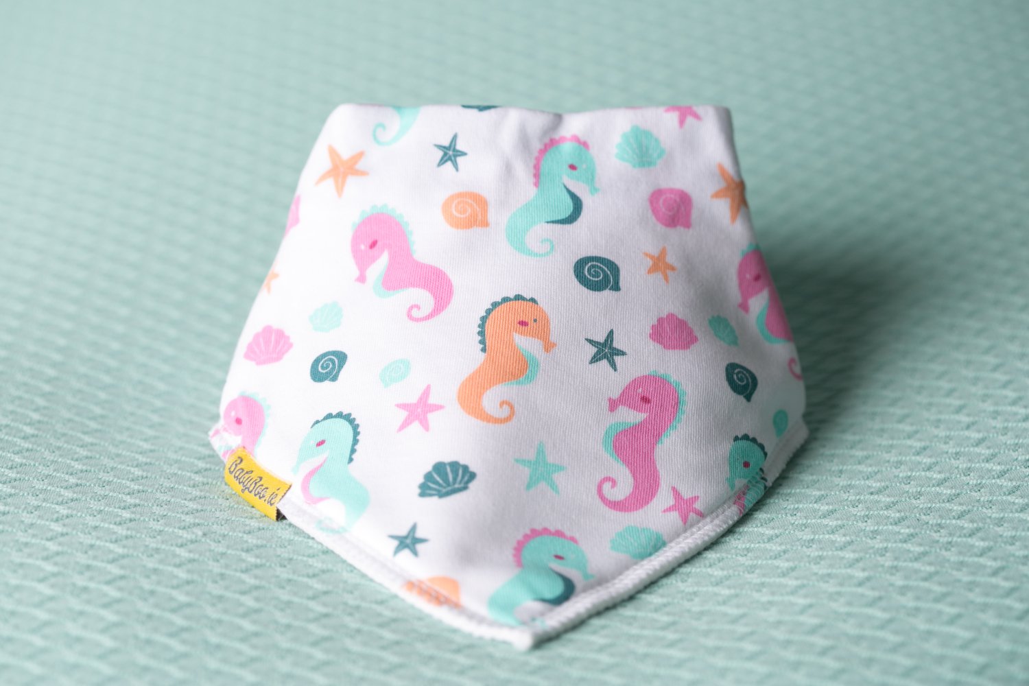 Seahorses organic cotton DribbleBoo bandana bib