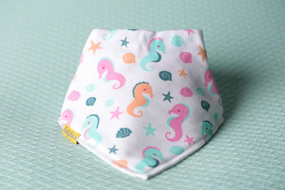 Seahorses organic cotton DribbleBoo bandana bib