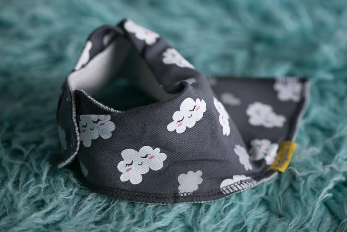 Sleepy clouds organic cotton DribbleBoo bandana bib