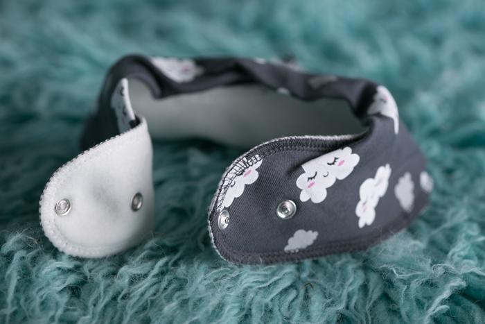 Sleepy clouds organic cotton DribbleBoo bandana bib