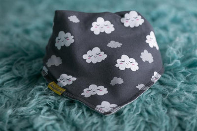 Sleepy clouds organic cotton DribbleBoo bandana bib