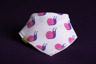 Sheila the supersnail organic cotton DribbleBoo bandana bib