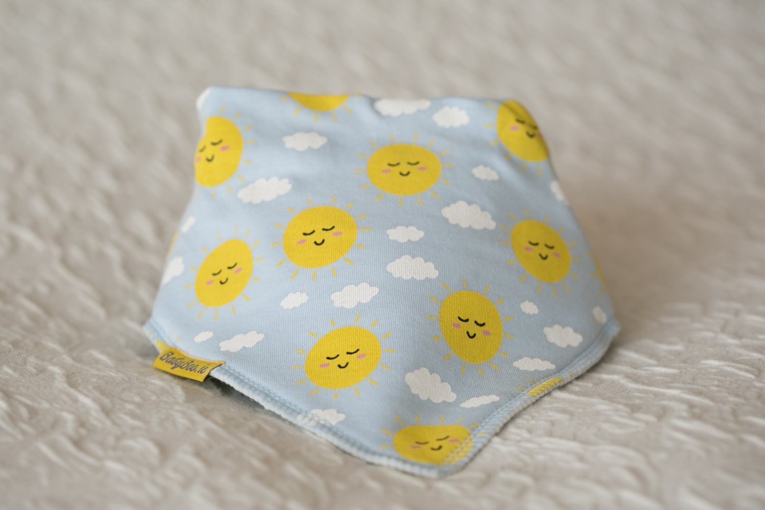 Sunny days organic cotton DribbleBoo bandana bib