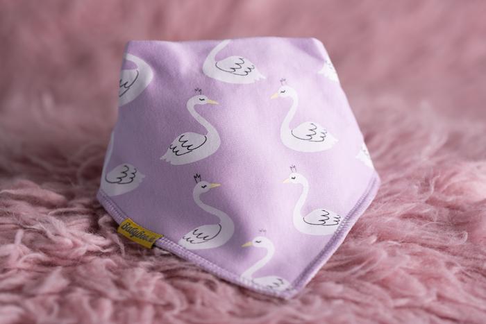 Swan princesses organic cotton DribbleBoo bandana bib