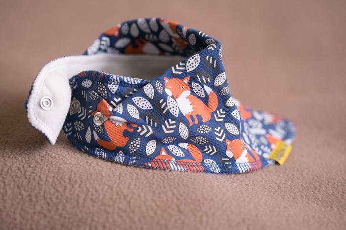Teal foxes foxes everywhere organic cotton bandana bib
