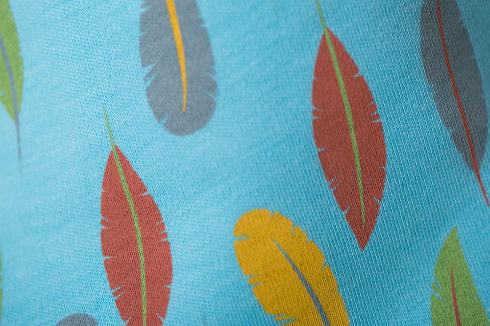 Turquoise feathers organic Cotton DribbleBoo bandana bib