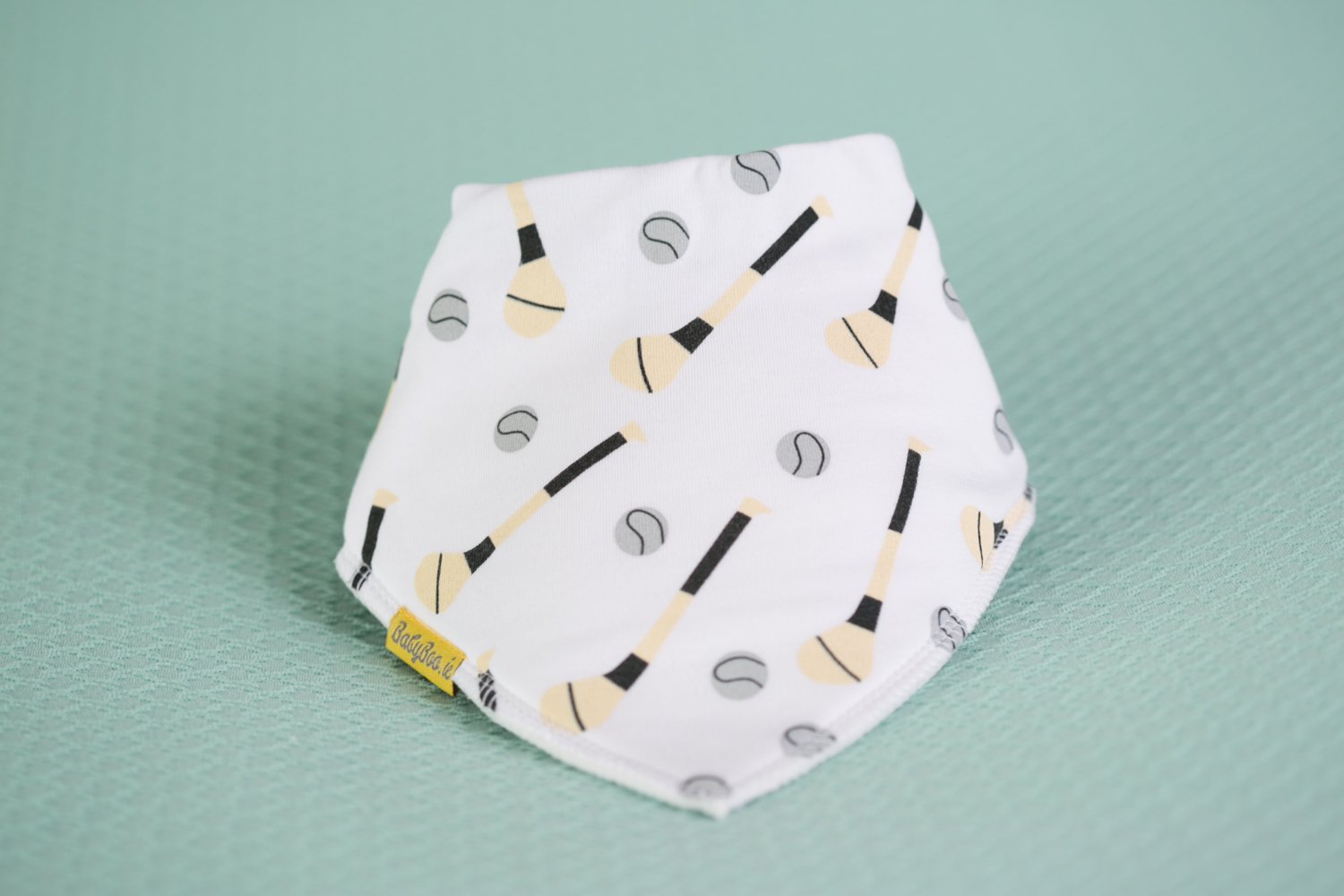 White GAA mad organic cotton DribbleBoo bandana bib