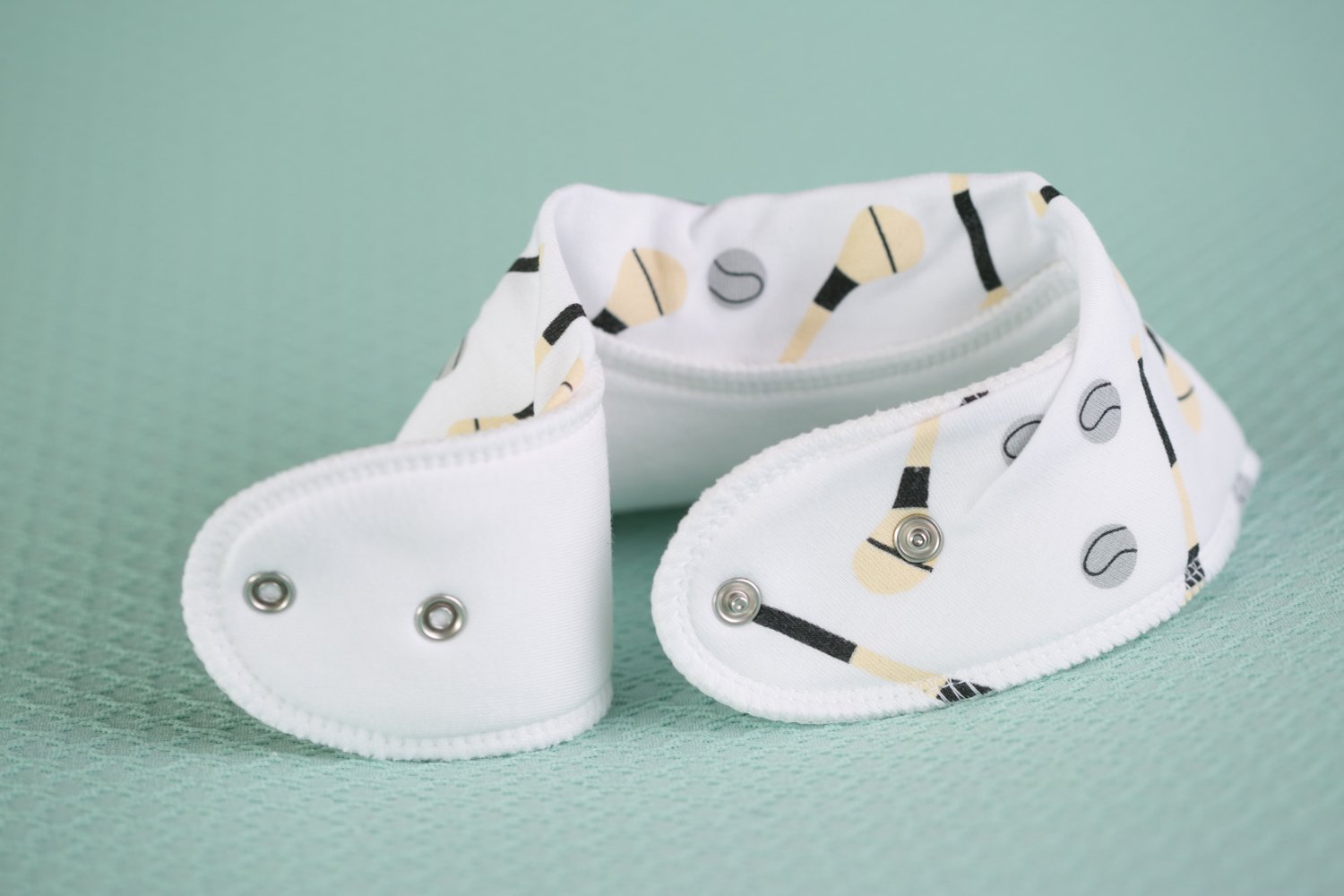 White GAA mad organic cotton DribbleBoo bandana bib
